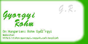 gyorgyi rohm business card